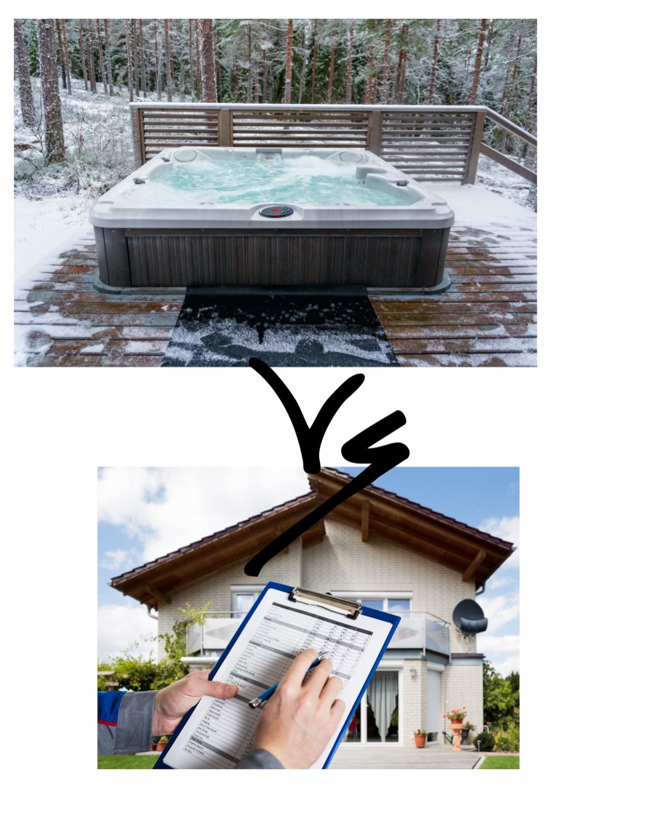 A home inspection costs less than a hot tub. 

Short term comfort

Long-term protection. 

A smart move for smart buyers. 

Book your home inspection today. 647-981-5000